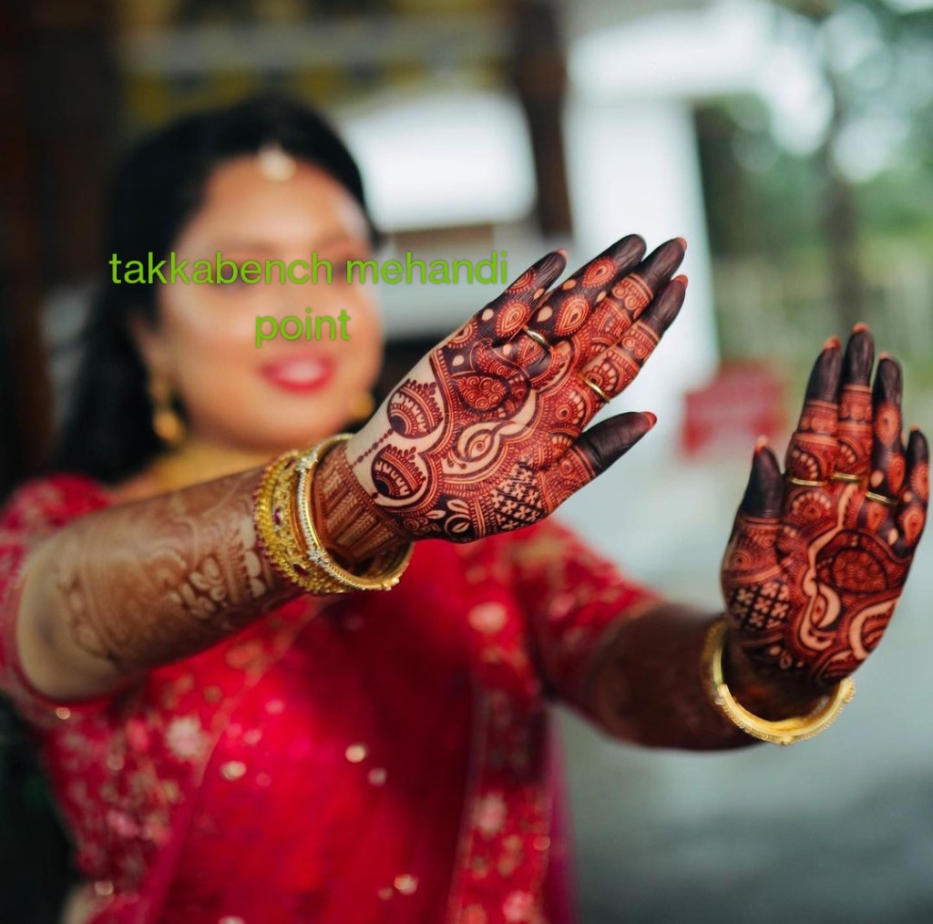 Custom bridal mehandi ShubDeep — Takka Bench
