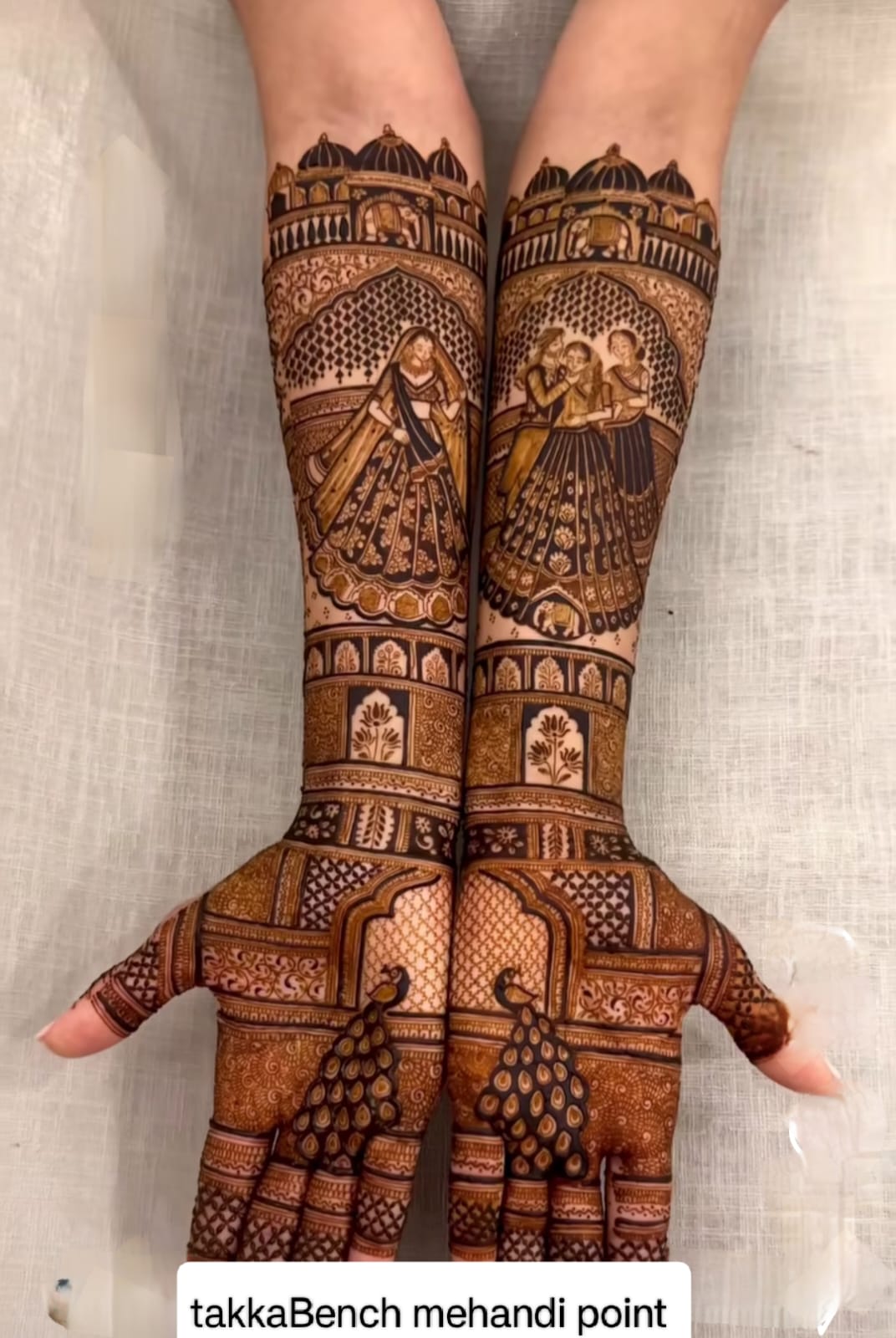 Portrait mehandi palms — Shimla bridal henna