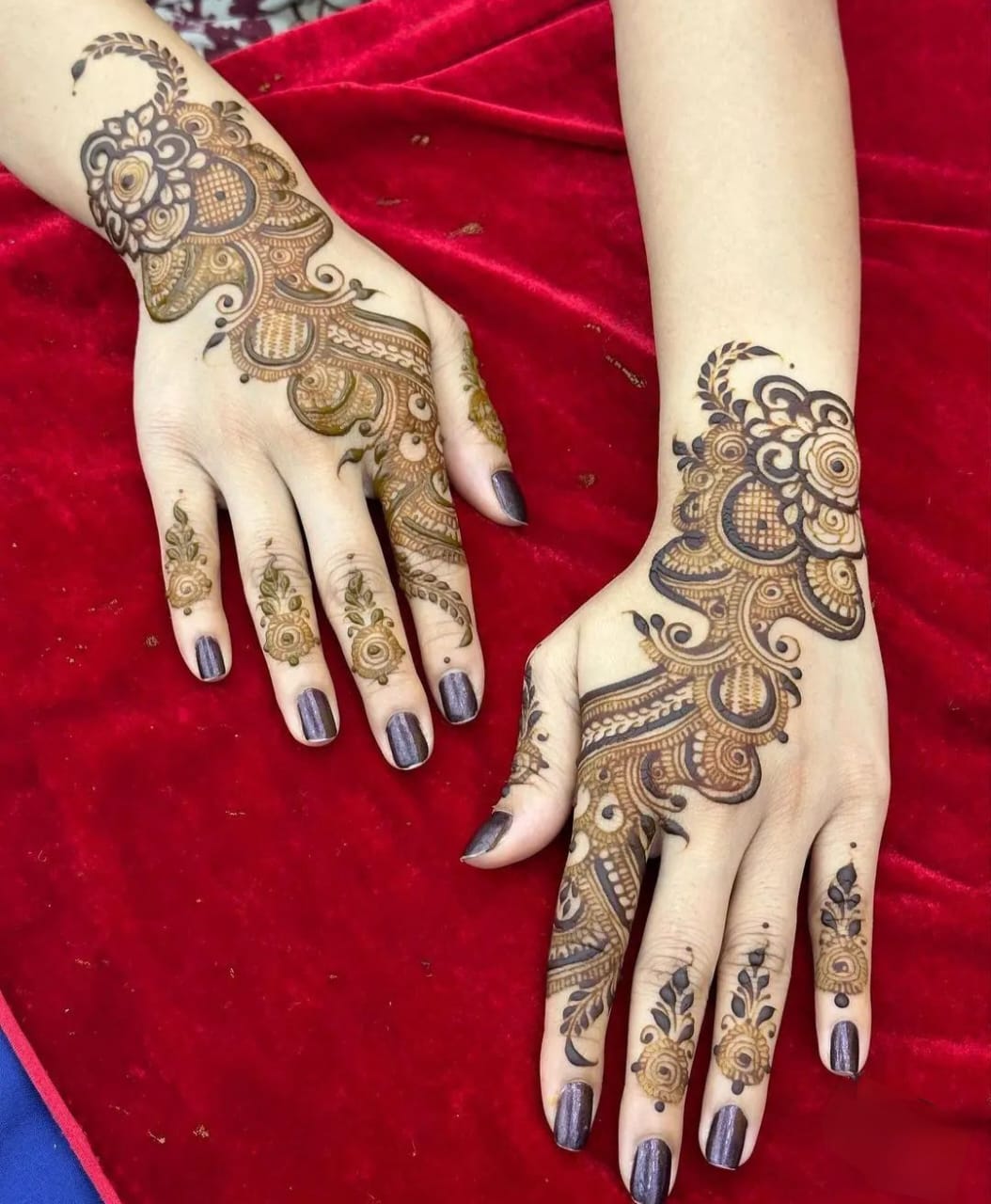 Portrait mehandi palms — Shimla bridal henna